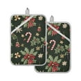 thumbnail image 7 of Yayeee Pot Holders Kitchen Heat Resistant with Pocket 7"x9.8" Cotton Oven Cooking Hot Pads, Green Christmas Holly, 7 of 7