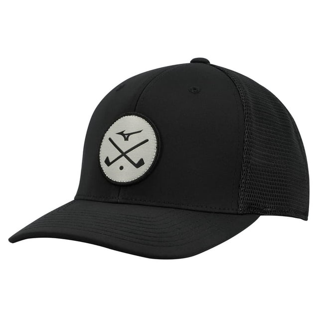 Gorra de golf Mizuno Crossed Clubs Meshback para mujer, color negro