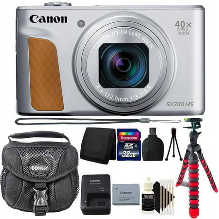 Canon PowerShot SX740 20.3MP 20.3MP HS Digital Camera Silver with 32GB Top Accessory Kit