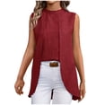 thumbnail image 1 of Casual Tops Cuello Redondo Top sin Mangas Largas para las Mujeres, Elegante Y de Moda Blusa de Color Sólido para el Uso Diario de Verano, 1 of 9