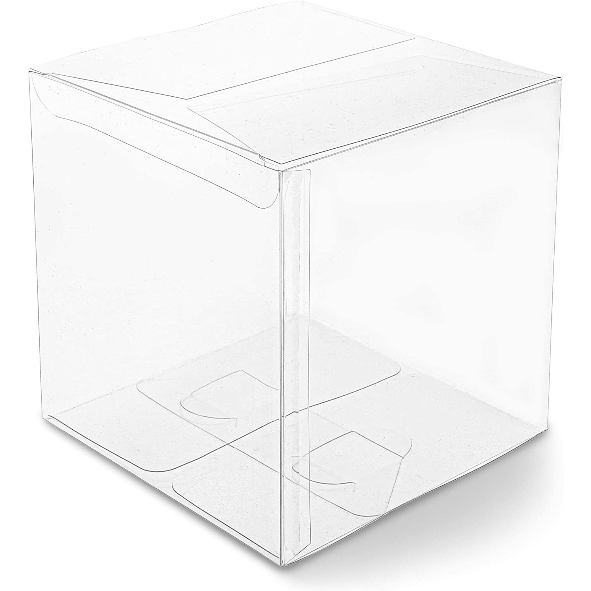 30Pack Clear Candy Treat Box, Transparent Cube Gift Boxes 5" for