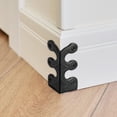thumbnail image 4 of 4 PC Baseboard Skiffers, Skiffers Corner Protectors, Vintage Decorative Metal Corner Protectors for Furniture Wall, Floor Stair Corner Dust Guards, Retro Right Angle Bracket Box Edge (Black, 2 Set), 4 of 16