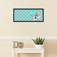 thumbnail image 3 of PinPix 30x12 Custom Cork Bulletin Board Diamond Modern Pattern Aqua White Poster Board Has a Fabric Style Canvas Finish, Framed in Diamond Modern Pattern Aqua White, by ArtToFrames (PinPix-1799), 3 of 5