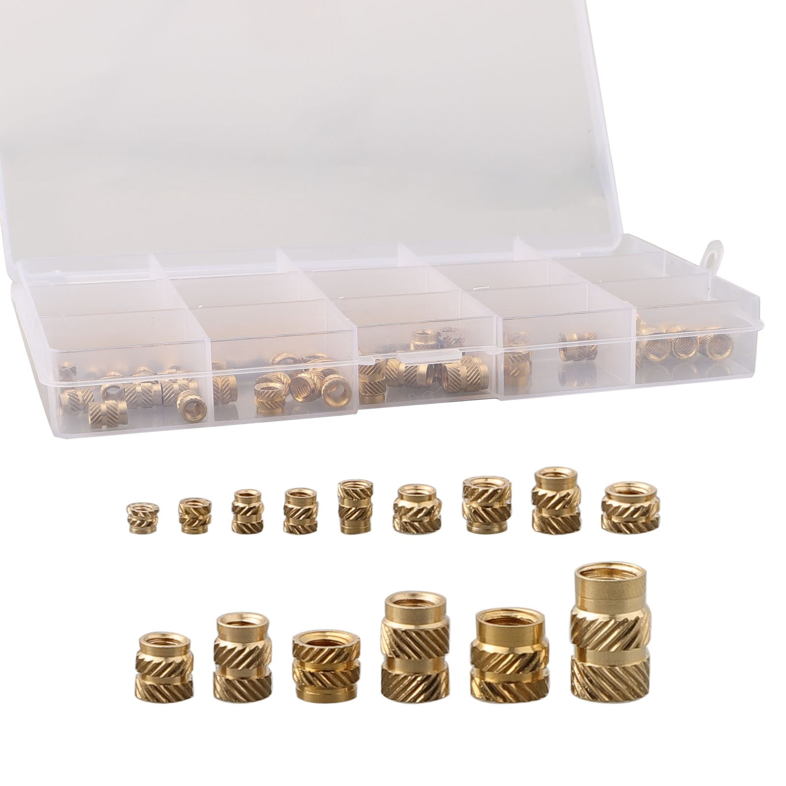 300pcs Threaded Inserts M2 M2.5 M3 M5 M6 Insert Nuts Brass Threaded Bushing