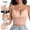 Beige, variant on Women Sheer Lace Deep V Camisole Bralette, Cropped Open Back Spaghetti Strap See-Through Mesh Layering Tank Top Wearable Outside Pink XL(XL)