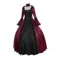 thumbnail image 4 of JUNWELL Liquidation Robes d'Halloween pour Femmes Femmes Automne Hiver Gothique Rétro à Imprimé Floral Robes de Bal Robes Robe, 4 of 9