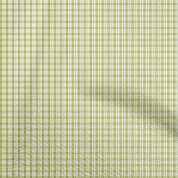 oneOone Viscose Chiffon Lime Green Fabric Check Diy Clothing Quilting Fabric Print Fabric By Yard 42 Inch Wide
