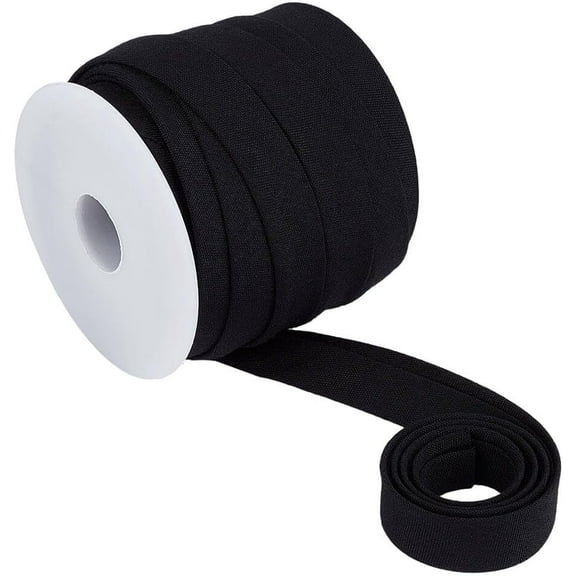 PH 10 Yards Bias Binding for Sewing 1/2 inch Double Fold Bias Tape Black Polycotton Binding Tape Hemming Ribbon DIY Garment for Craft Seaming Hemming Piping Quilting Sewing Black