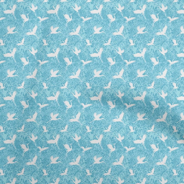 oneOone Cotton Cambric Turquoise Blue Fabric Flamingo Sewing Craft Projects Fabric Prints By Yard 56 Inch Wide