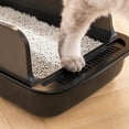 thumbnail image 6 of Cat Litter Box Semi Open High Wall Large Space Kitty Litter Pan with Scoop Spill Guard Open Top Cat Toilet Plastic Black Litter Tray, 6 of 7