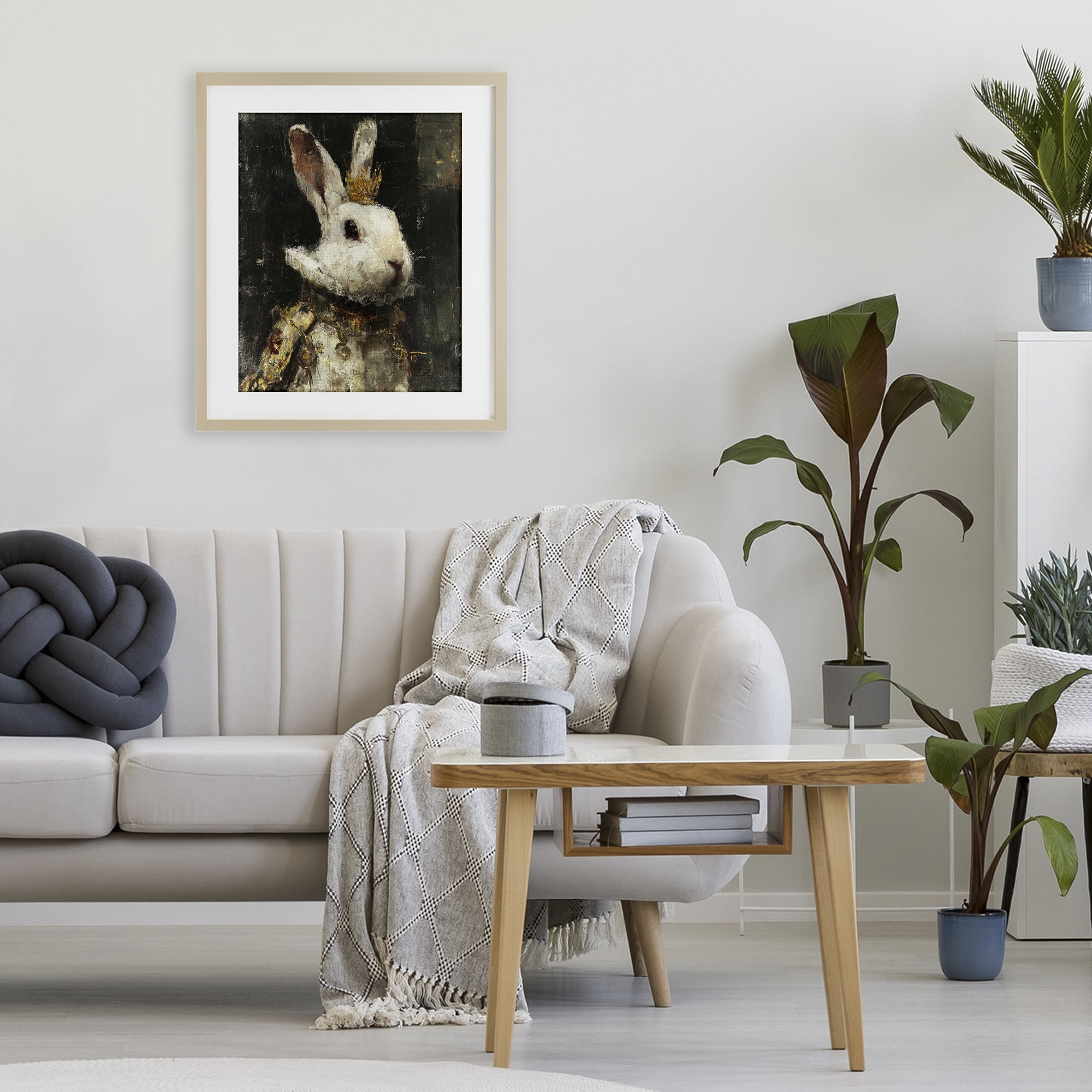 Stupell Industries Regal Hare Portrait Birch Framed Print Under Glass, design by Svetlana Aleynikova