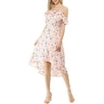 thumbnail image 5 of DARING DIVA Floral Spaghetti Straps Ruffled Sleeve Midi Dress S Pink, 5 of 7