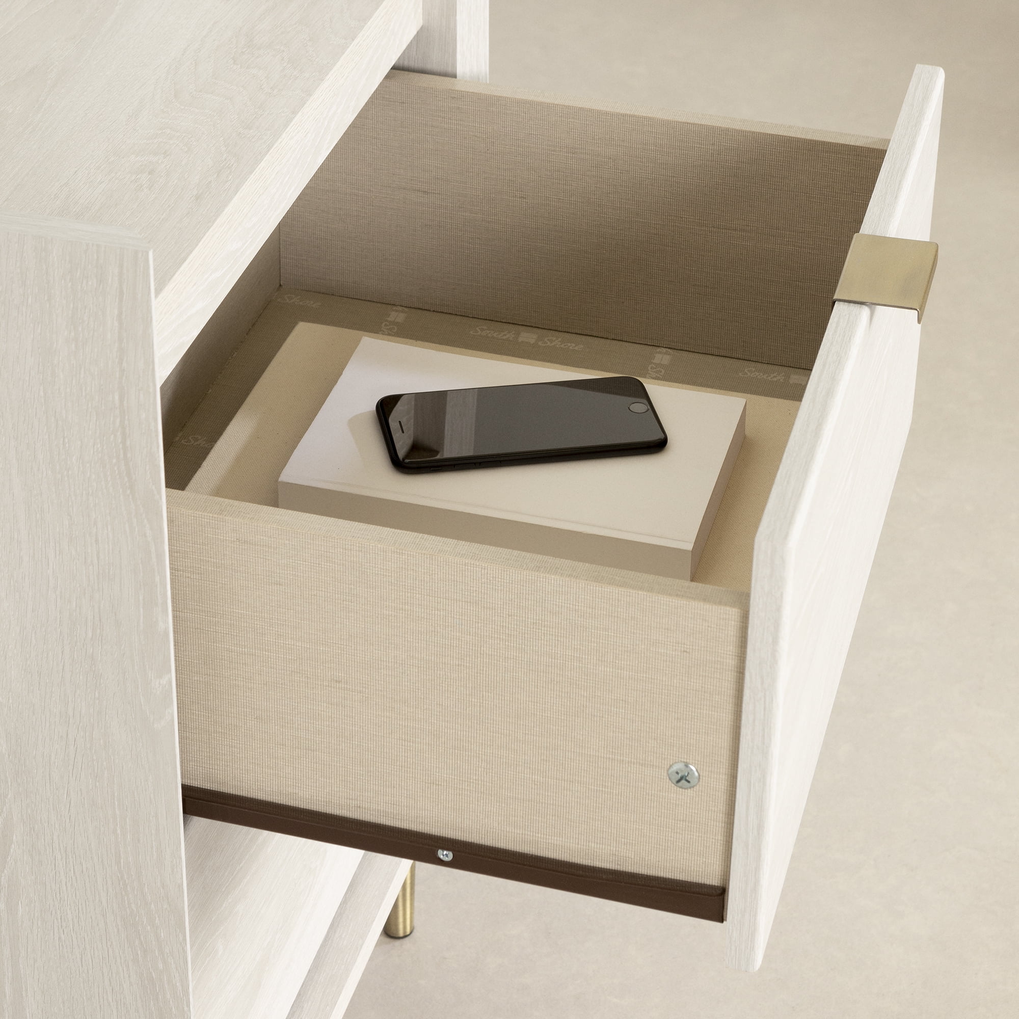 South Shore Hype 2-Drawer Nightstand for Adult, in Winter Oak