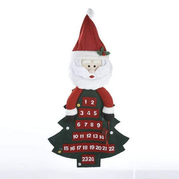39 inch Santa Christmas Tree Fabric Advent Calendar