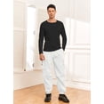 thumbnail image 2 of Pantalones cargo ZAFUL con bolsillo plano en paracaídas para hombre, color blanco L, 2 of 5