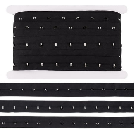 6.25 Yards Single Hook and Eye Trim 1 inch Black Cotton Bra Extender for Corset Bra Sewing Quilting Renaissance Dance Corset Bridal Apparel Home Decoration