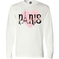 thumbnail image 3 of Inktastic Paris Pink Heart Eiffel Tower with Flowers Long Sleeve T-Shirt, 3 of 5
