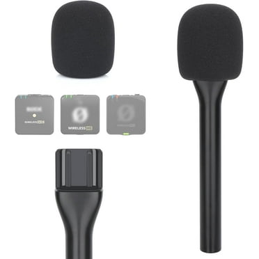 SUNMON Interview Microphone Handheld Adaptor for Rode Wireless Go II/Wireless PRO/Wireless ME, Interview Go Handheld Adaptor Compatible with Rode Wireless Microphone