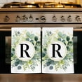 thumbnail image 6 of Dish Towels, Letter R Absorbent Kitchen Towels 2 PCS, Alphabet Green Eucalyptus Leaves Microfiber Hand Towels Dish Cloths Tea Towels for Home&nbsp;Bathroom Cleaning Drying,18X28-Inch,, 6 of 9
