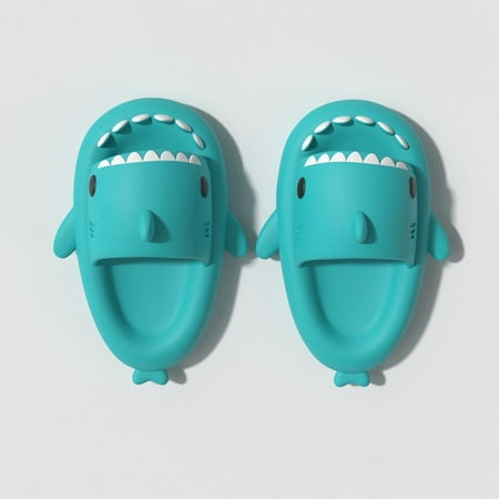 

QWZNDZGR 2022 Shark Slides Black Punk New Summer Slippers Female Shark Slippers Outdoor Women Shoes Kids Flip Flops Men Couples Cartoon