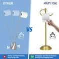 thumbnail image 4 of Toilet Paper Holder Stand for Floor, Brushed Gold Adjustable (12.4" to 22.8") Bathroom Toilet Tissue Holder, Free Standing Toilet Paper Roll Holder with Storage, Stainless Steel, 4 of 18
