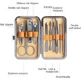 thumbnail image 3 of Juego de manicura Cortauñas profesional Kit de manicura y pedicura, 10 kits Juego de pedicura Cortauñas para hombres, como regalo de vacaciones, también viene con estuche de cuero de PVC de alta calid, 3 of 5