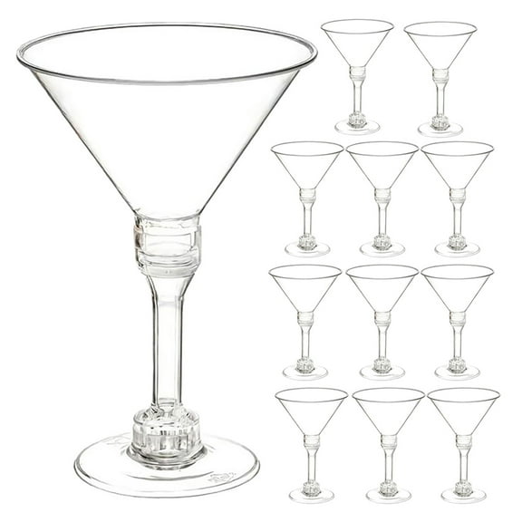 LIFKOME Margarita Glasses Transparent Plastic 50Pcs 5.5x3.7x3.7in
