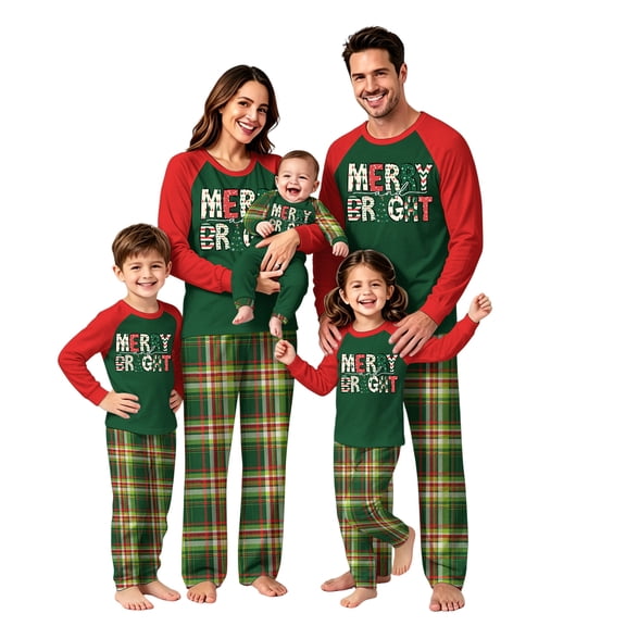 Lvotionpl 2026 Family Christmas Pajamas Matching Sets, Match Family Christmas Pjs Long Sleeve Top & Pants Set Matching Holiday Family Pajama Xmas Sets