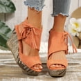 thumbnail image 5 of Summer Sandals for Women 2025 Arch Support Wedge Peep Toe Causal Daily Shoes with Side Zipper for Women Beach Vacation Fashion, 5 of 9
