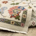 thumbnail image 6 of HomeRoots 509310 2 x 3 ft. Ivory Green Blues Pink Yellow Rust Brown Tan & Gray Oriental Power Loom Stain Resistant Rectangle Area Rug with Fringe, 6 of 7