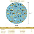 thumbnail image 3 of Excavator and Boat Blue Pattern Round Tablecloth 60"x60", Wrinkle Resistant Wipeable Table Cover for Kitchen Dining Room Picnic Patio and Party, 3 of 6
