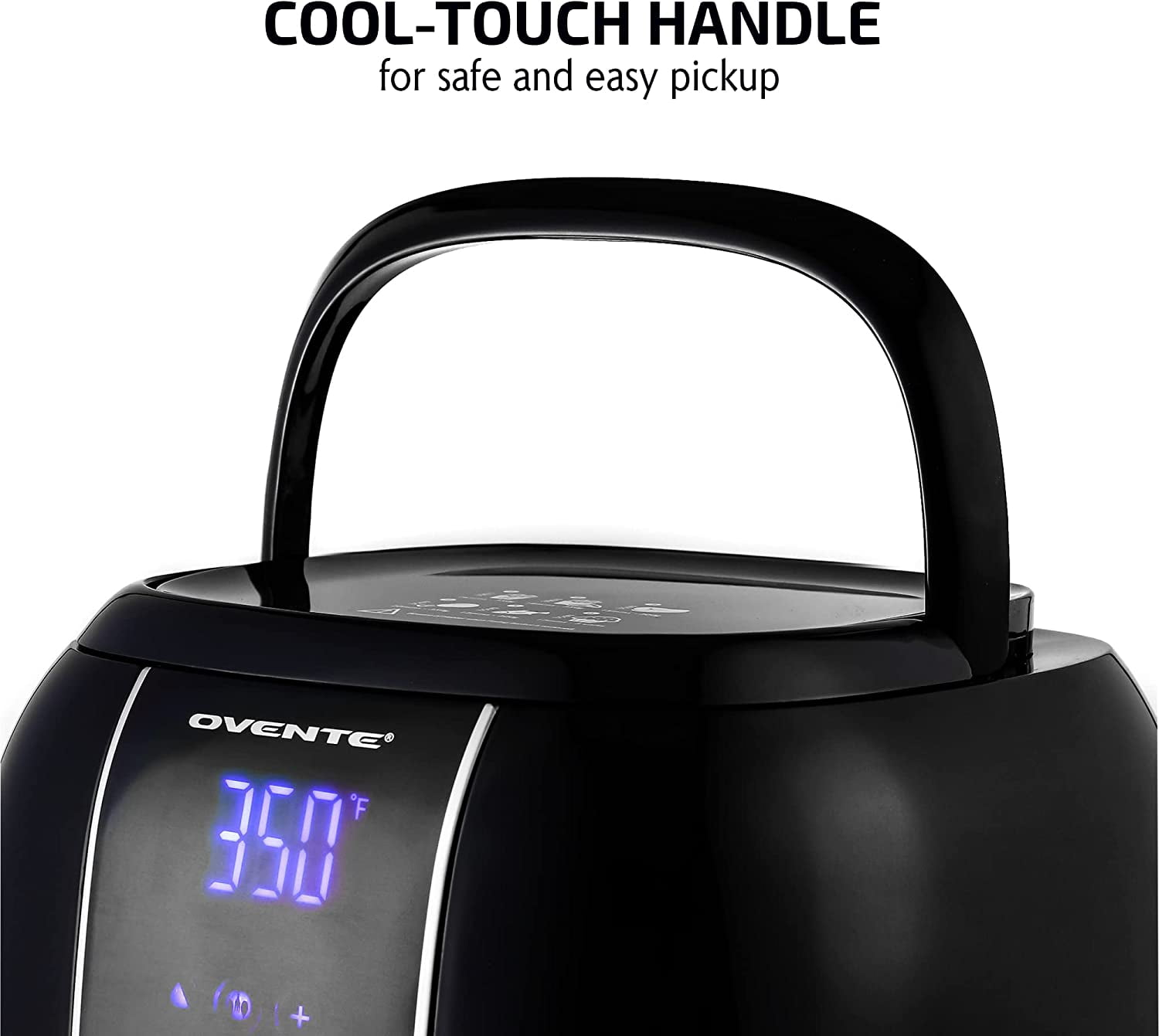 Compact Air Fryer, 3.2 Quart Electric Hot Cooker with 1400W Power, Digital LED Touch Screen, Auto Shutoff, Dishwasher Safe Non-Stick Basket, Perfect for Healthy & Oilless Food, Black FAD61302B