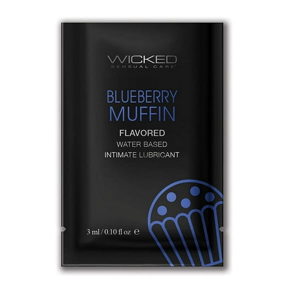 Wicked Sensual Care Water Based Lubricant - .1 oz Blueberry Muffin,Water-Based,Liquid