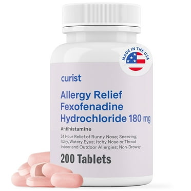 Curist Fexofenadine 180mg Tablet 200 Count USA Made | Fexofenadine Hydrochloride 180 mg Antihistamine Allergy Relief