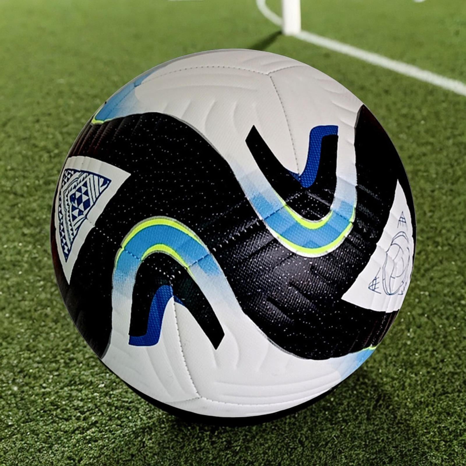 DimyFew Size 5 Soccer Ball, Football Training Ball, Hand Stitched and Durable PU Leather Black