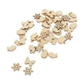 thumbnail image 6 of 50X Unpainted Wooden Wood Pieces Cut Cutouts Wooden Ornaments Craft, 6 of 7