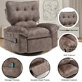 thumbnail image 5 of Rocker Recliner Chair with Massage and Heat Function, 360 °Swivel, Overstuffed Wide Seat Single Sofa Lounge Chairs with Side Pocket, Manual Home Theater Recliners for Living Room Office, 5 of 7