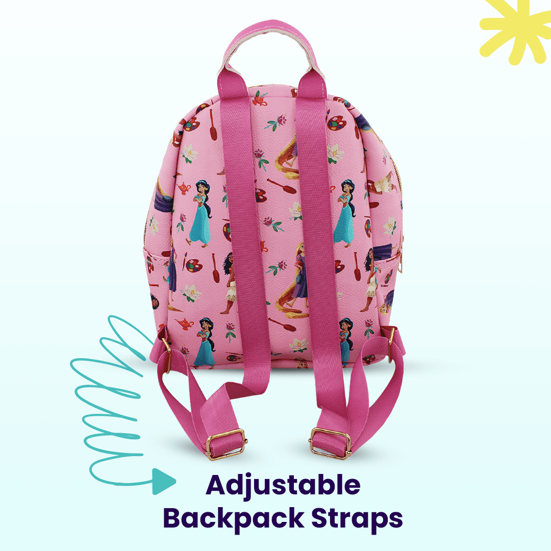 Disney Princess with Flowers Mini PU Leather Backpack Purse DPCM86YT