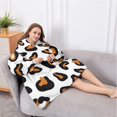 thumbnail image 5 of Oversized Wearable Blanket Hoodie,Black and Orange Of Leopard Print Sherpa Blanket Hoodie with Super Pockets,Super Warm Fuzzy Pullover for Women & Men, 5 of 6