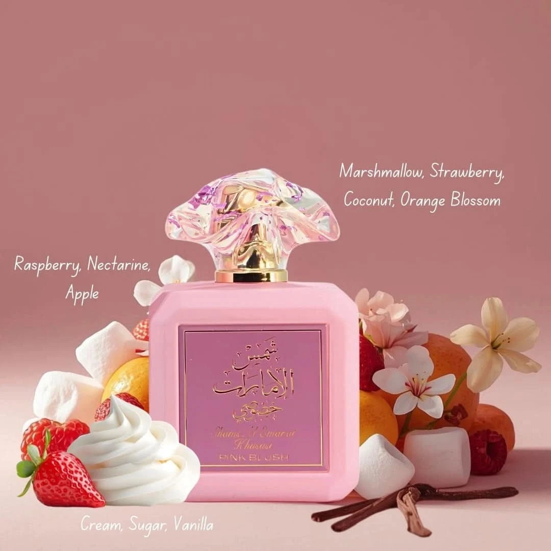 Pink Blush Shams Al Emarat Khususi 100ml (3.4 oz) & Yara 50ml (1.7 oz) by Ard Al Zaafaran Eau de Parfum Sprays (Bundle)
