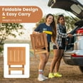 thumbnail image 6 of Spaco 14 Inch Compact Folding Side Table with Stable Triangular Structure, Foldable Side Table with Slatted Tabletop, Versatile Side Table for Outdoor as Garden, Patio, Natural, 6 of 10