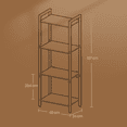 thumbnail image 4 of VASAGLE Librería de 4 Niveles, Biblioteca, Estantería para Oficina, Salón, Dormitorio, 24 x 40 x 107 cm, Marrón Rústico y Negro Tinta, 4 of 5