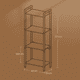 thumbnail image 4 of VASAGLE Librería de 4 Niveles, Biblioteca, Estantería para Oficina, Salón, Dormitorio, 24 x 40 x 107 cm, Marrón Rústico y Negro Tinta, 4 of 5
