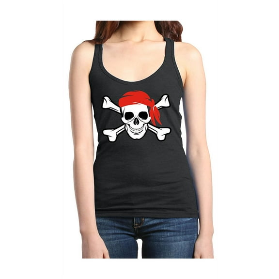 Women's Racerback Tank Top - Jolly Roger Skull & Crossbones