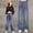 D-Blue, variant on Jeans for Girls Baggy Pants for Girls High Waist Denim Pants with Pockets Girls Straight Leg Jeans Girls Fashion 10-11 Years