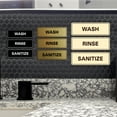 thumbnail image 4 of All Quality Standard Wash Rinse Sanitize Sign Set for 3 Bay Sink - Restaurant and Commercial Kitchen Signs - Easy to Install - Sink Set of 3 - Dark Brown (Medium), 4 of 7
