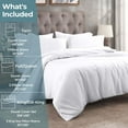 thumbnail image 3 of 300 Thread Count 100% Egyptian Cotton Solid Duvet Cover & Pillow Shams, 2-Piece Duvet Cover Set by Blue Nile Mills – Twin, White, 3 of 11