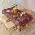 thumbnail image 3 of Red Christmas Snowflake Pattern Rectangle Tablecloth 60"x120",Waterproof Polyester Rectangle Table Cloth, Wipeable Spillproof Polyester Tablecloth for Dining, Camping, Indoor and Outdoor, 3 of 6