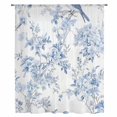 thumbnail image 2 of Blue White Flowers Sheer Curtains 45 Inches Long, Spring Summer Floral Botanical Light Filering Curtains, Breathable Simi Curtain Privacy Drapes for Kitchen Bathroom Small Window Treatment, 2 of 9