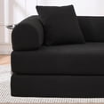 thumbnail image 7 of Leumius 4‑in‑1 Futon Sofa Bed,Modular Corduroy Sofa Couch with Fixed-Shape Frame & Removable Armrests,Folding Mattress Couch for Living Room, Office, Apartment,Black, 7 of 7